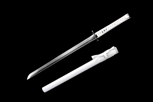 Vista 9 de Espada samurái afilada hecha a mano Katana negra réplica de Enter The Ninja Sword Real Battle Ready Ninjato