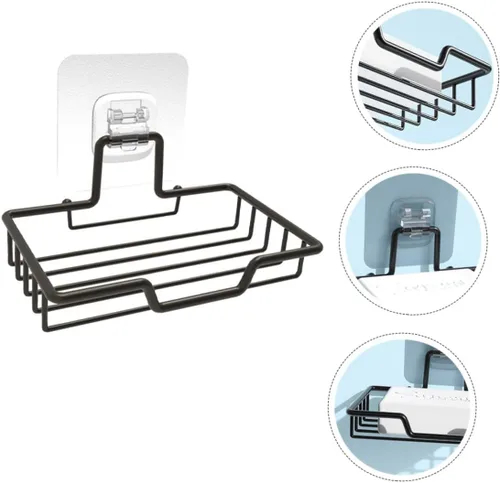 Vista 2 de SHOWERORO Caja de acero inoxidable Jabonera Estante de metal Estante de fregadero Soporte de esponja de acero inoxidable Estantería de acero