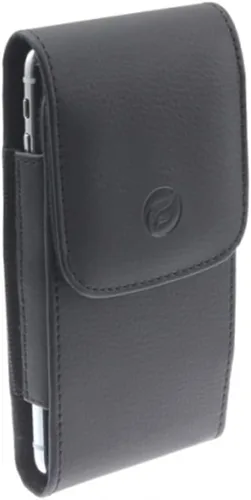Vista 3 de Funda con clip para cinturón compatible con teléfonos Nokia C300, G100, C110 - Funda de piel sintética con funda vertical