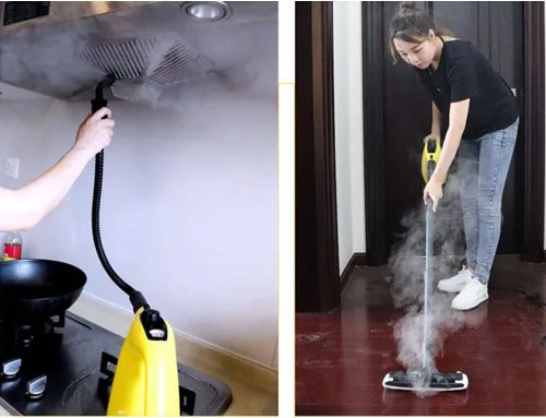 Vista 3 de CGOLDENWALL Limpiador de vapor Máquina de limpieza a alta temperatura a presión de mano sin productos químicos para limpieza de pisos, cocina Blanco