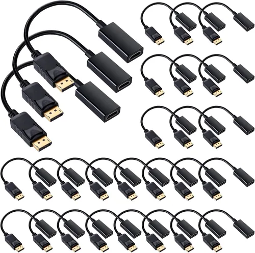 Vista 8 de Chuangdi Paquete de 10 adaptadores de cable de video DisplayPort a HD 4K
