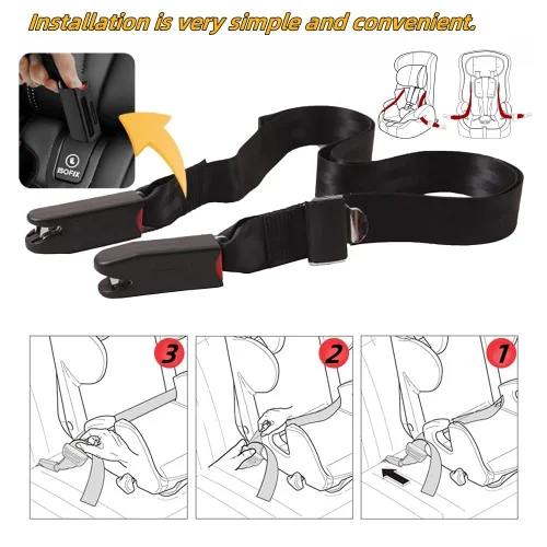 Vista 3 de Almohadillas de correa compatibles con 1 pieza universal ISOFIX Kids Seat Car Fixing Straps Covers with Latch Interface Accesorio Cover Set (negro)