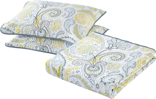 Vista 3 de All American Collection - Juego de colcha reversible de 3 piezas, diseño de cuadros