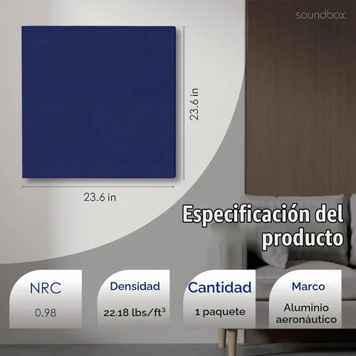 Vista 7 de Soundbox Paneles acústicos artísticos de 23.6 x 23.6 pulgadas, paneles de pared absorbentes de sonido, paneles decorativos para reducción de ruido