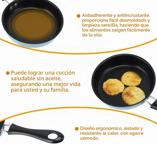 Vista 7 de HERCHR - Sartén pequeña para huevos, sartén de 4.9 pulgadas de acero inoxidable para huevos pequeños, sartén antiadherente redonda con mango