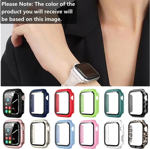 Vista 7 de Pocoukate Paquete de 12 fundas compatibles con Apple Watch Series 3 Series 2 de 1.496 pulgadas, con protector de pantalla de vidrio templado