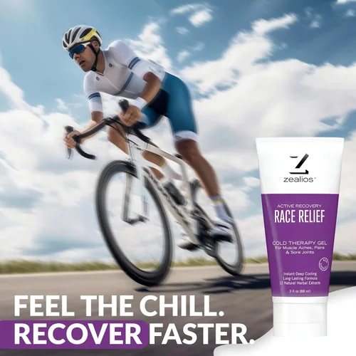 Vista 5 de Zealios Race Relief - Gel de alivio del dolor de mentol, tubo de 3 onzas, gel de alivio del dolor de acción rápida para dolor muscular y artritis
