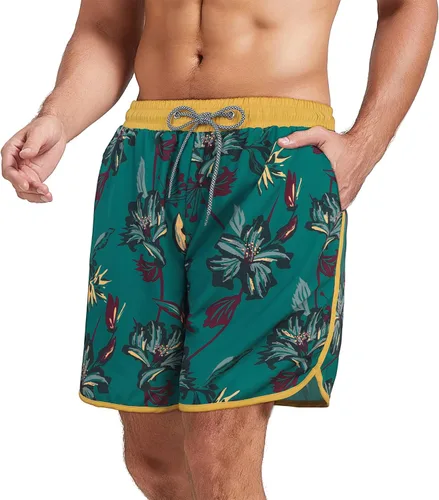 Vista 2 de Komorebi Traje de baño para hombre con forro de compresión de 7 pulgadas de entrepierna