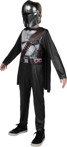 Vista 6 de Star Wars The Mandalorian - Disfraz oficial de Halloween para jóvenes, overol estampado con máscara de plástico