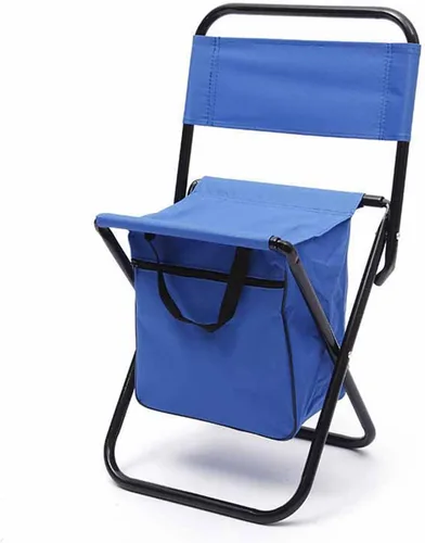 Vista 3 de Drfeify Foldable Chair, Portable Camping Seat with Storage Pocket Bag, Strong Bearing Capacity Oxford Cloth Fishing Chair for Outdoor Leisure (Blue)
