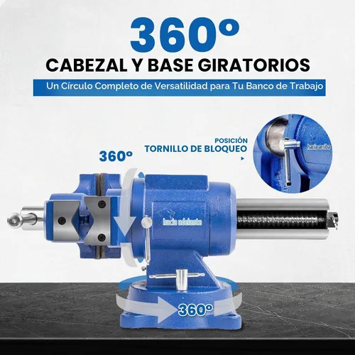 Vista 3 de Forward Tornillo de banco resistente de 6 pulgadas DT150B con base