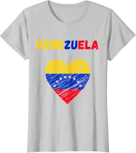 Vista 26 de Camiseta con la bandera venezolana con corazón de Venezuela, Negro