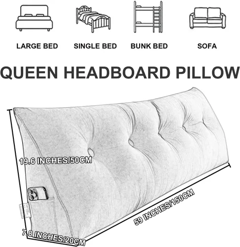 Vista 5 de Almohada triangular de lectura, almohada de cabecera de cuña para cama de día, respaldo de tatami, funda extraíble, cojín de soporte lumbar, Amarillo