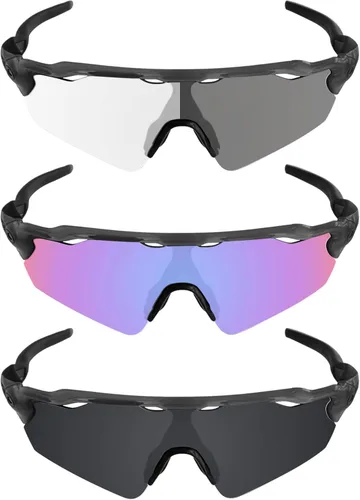 Vista 2 de Galvanic 3 piezas de lentes de repuesto para Oakley Radar EV Path OO9208 Pack C01