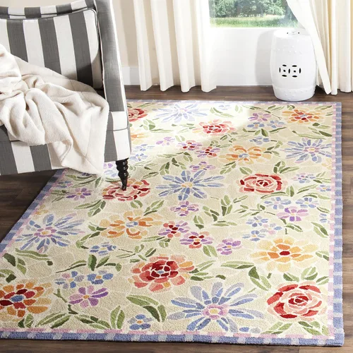 Vista 9 de SAFAVIEH Chelsea Collection - Alfombra decorativa de 1 pies 8 pulgadas x 2 pies 6 pulgadas, color negro, lana de campo francesa enganchada a mano
