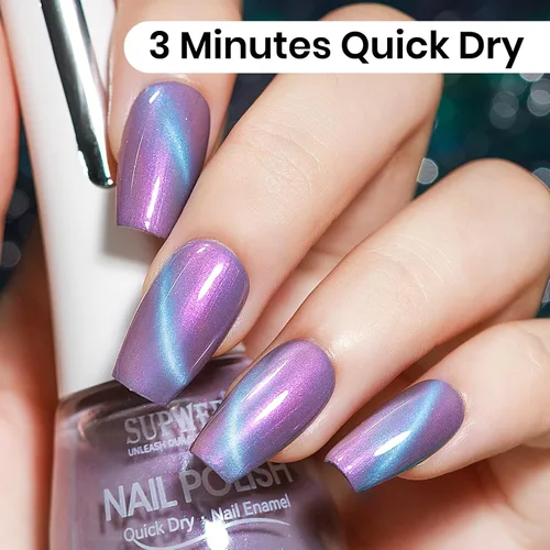 Vista 2 de Esmalte de uñas de ojo de gato con perla de sirena, secado rápido, esmalte de uñas magnético sin gel con imán, esmalte de uñas de ojo de gato