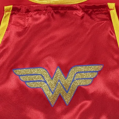 Vista 6 de Disfraz de vestido tipo body de la Mujer Maravilla con tiara y capa para bebé niña