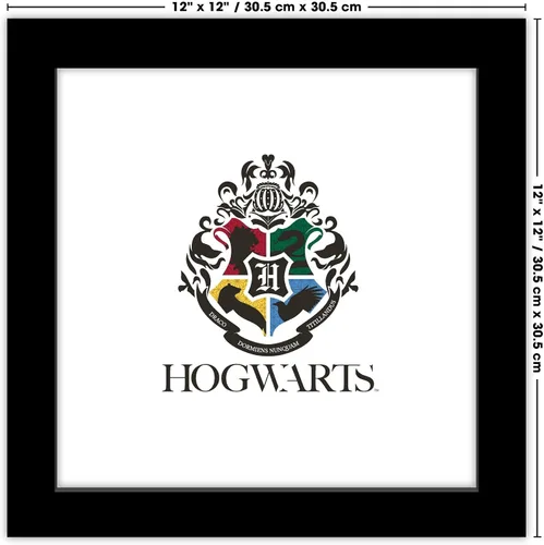 Vista 6 de Trends International Gallery Pops Harry Potter - Póster de pared moderno de Hogwarts Crest, 12 x 12 pulgadas, versión enmarcada en negro
