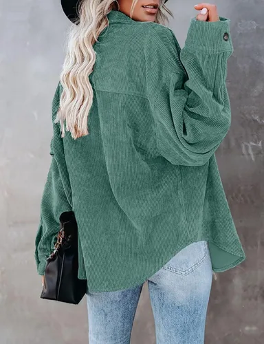 Vista 26 de ZOLUCKY Chaqueta de manga larga con botones para mujer, talla grande, blusas