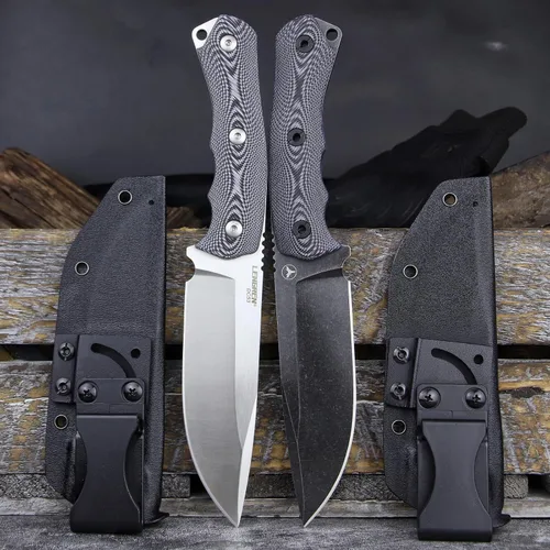 Vista 2 de Cuchillo Cruiser de 10.9 pulgadas para caza, cuchillo táctico de campamento al aire libre, mango afilado de acero G10 DC53, funda Kydex (negro)