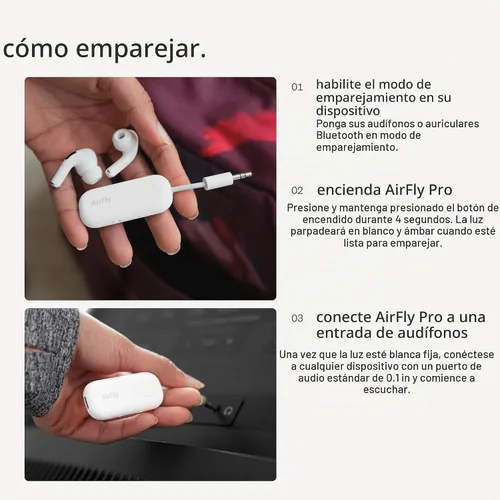 Vista 6 de Twelve South AirFly Pro Adaptador Transmisor/Receptor Bluetooth Inalámbrico para 2 Auriculares, Compartir Audio, Compatible con Jack Auxiliar