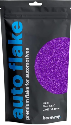 Vista 34 de Purpurina Hemway Auto Flake Fine, 1/64", 0.02", 375 micras, aditivo de metal en escamas para pintura, 3.53 oz para uso con pintura en aerosol