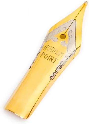Vista 2 de 10 puntas de pluma estilográficas medianas chapadas en oro