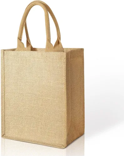 Vista 8 de Bolsas de yute con interior laminado y asas suaves