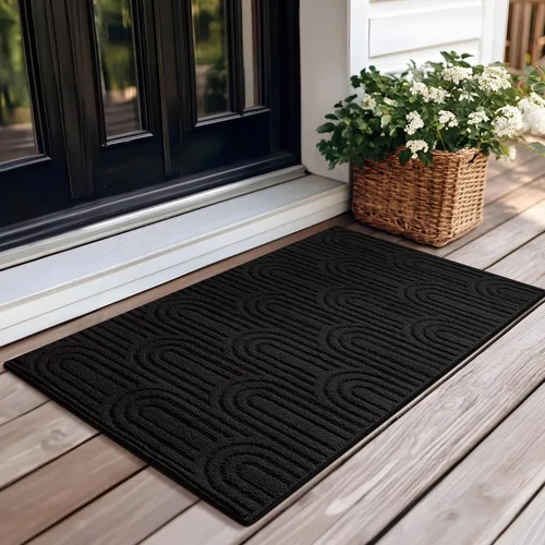 Vista 25 de GRANNY SAYS Tapete para puerta, de 32 x 20 pulgadas, tapete de bienvenida para exteriores, antideslizante, absorbe la suciedad para la entrada