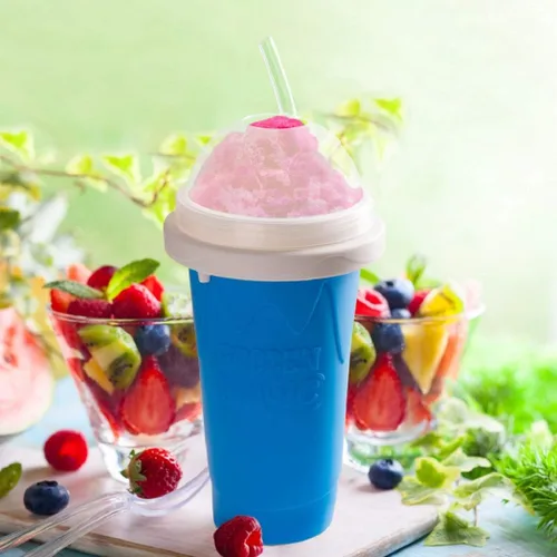 Vista 5 de Taza para Hacer Slushies, Taza Mágica de Batidos Congelados Rápidos, Taza de Enfriamiento de Doble Capa con Exprimidor, Máquina para Hacer Slushies