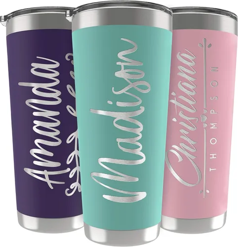 Vista 8 de Regalos personalizados para hombres, 30 onzas, vasos personalizados con tapa, azul marino, tazas de café de viaje aisladas, juego de popote
