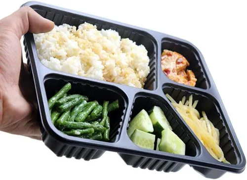 Vista 5 de Hemoton Contenedores de preparación de comidas de 5 compartimentos, paquete de 30 unidades de 9.64 x 7.87 x 1.57 pulgadas, caja de almacenamiento