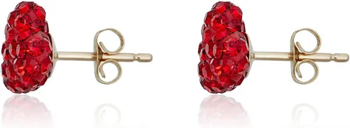 Vista 2 de AVORA Aretes de oro amarillo de 10 quilates de 0.315 in con cristales Swarovski