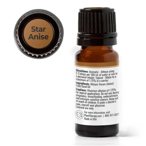 Vista 2 de Plant Therapy Aceite esencial de anís estrellado 100% puro, sin diluir, apoya un sistema digestivo saludable, ayuda a aliviar la tos y la congestión