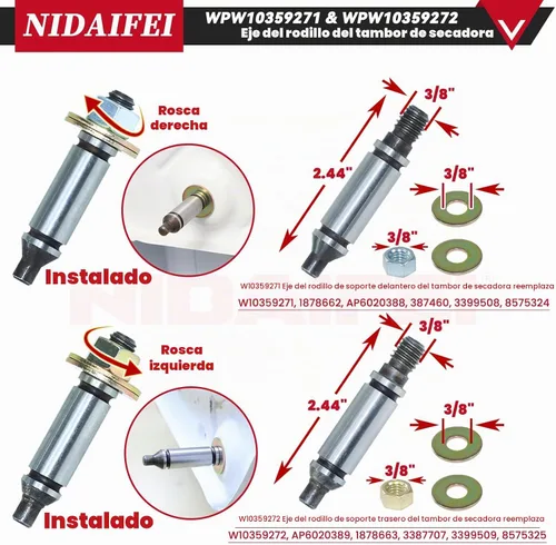Vista 5 de 4392067 Kit de reparación de secadora para Kenmore Maytag