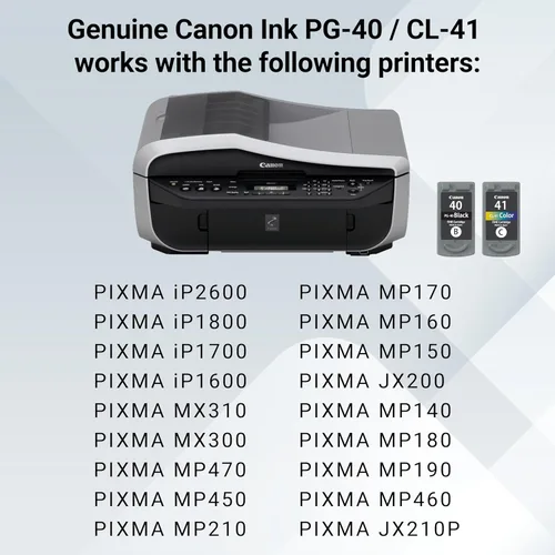 Vista 5 de Canon PG-40/CL-41 cartucho de tinta negra auténtica y cartucho de color con papel fotográfico de 50 hojas, compatible con iP2600/1800/1700/1600