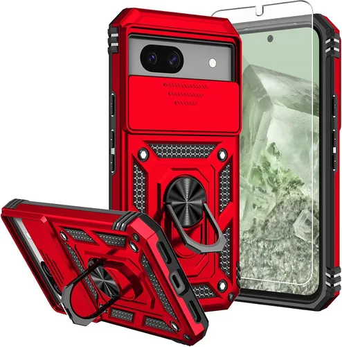 Vista 21 de Funda para Pixel 7a, con protectores de pantalla y funda para cámara, [grado militar] de 16 pies. Funda protectora probada contra caídas con soporte