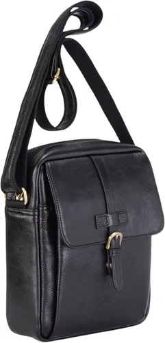 Vista 3 de Bolso bandolera de cuero genuino Bolso bandolera de piel de vaca unisex vintage, bolso lateral compacto de viaje de negocios