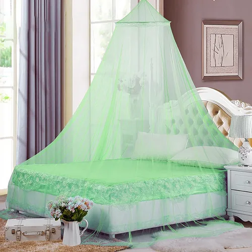 Vista 12 de Dosel de Cama de Encaje Mosquitera con Luces Cálidas, Dosel de Cama de Princesa para Decoración de Habitación de Niñas, Azul/Una Entrada Luces