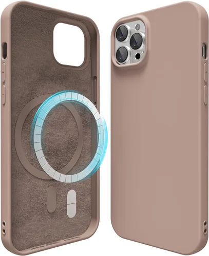 Vista 71 de oakxco Funda de silicona para iPhone 12 Pro Max, magnética, compatible con carga inalámbrica Magsafe, cubierta protectora de goma suave y delgada