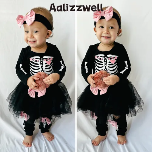 Vista 2 de Aalizzwell Falda para bebé recién nacida, traje de Halloween