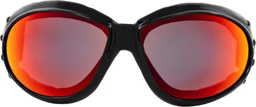 Vista 5 de Global Vision Eliminator - Gafas acolchadas para motociclismo, 2 pares, lentes negras con espejo verde y rojo