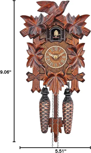 Vista 6 de Reloj de cuco de cuarzo - Las hojas tradicionales de vid AH 40/1 QM