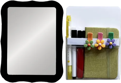 Vista 12 de Kit de accesorios de casillero negro para niñas, artículos esenciales de regreso a clases, 11 piezas, organizador de casillero para trabajo