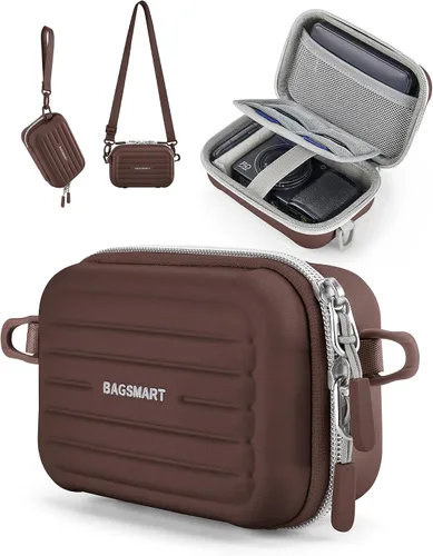 Vista 15 de BAGSMART Funda para cámara digital, bolsa pequeña para cámara con 2 formas Rosa bebé