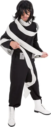 Vista 2 de miccostumes Disfraz de héroe de anime para hombre, conjunto completo con bufanda, cinturón, fiesta de Halloween