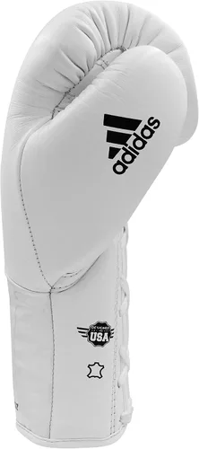 Vista 7 de adidas Guantes de boxeo Speed 500 Pro - Guantes de entrenamiento de cuero genuino para hombres y mujeres, bolsa pesada con cordones y guantes