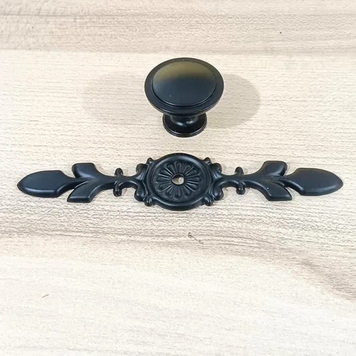Vista 7 de HUAMULAN Paquete de 10 pomos vintage para armario de cocina, tiradores de aleación de zinc, placa trasera para armario, cajón, manijas de puerta