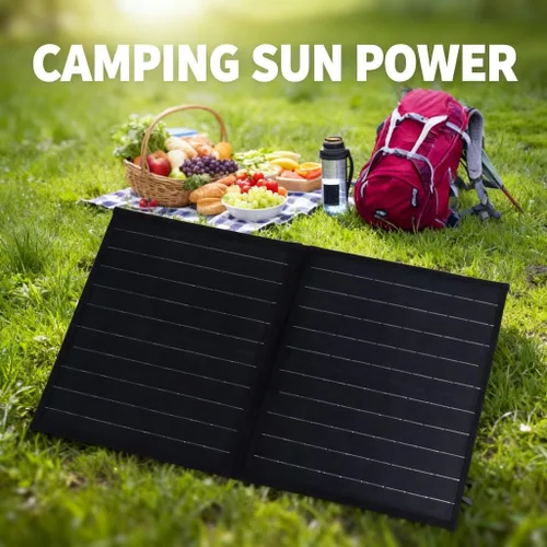 Vista 4 de Cargador de panel solar, 30 W 18 V PET plegable 14 x 22.6 pulgadas - Cargador solar con diseño duradero, paquete de energía ultra portátil