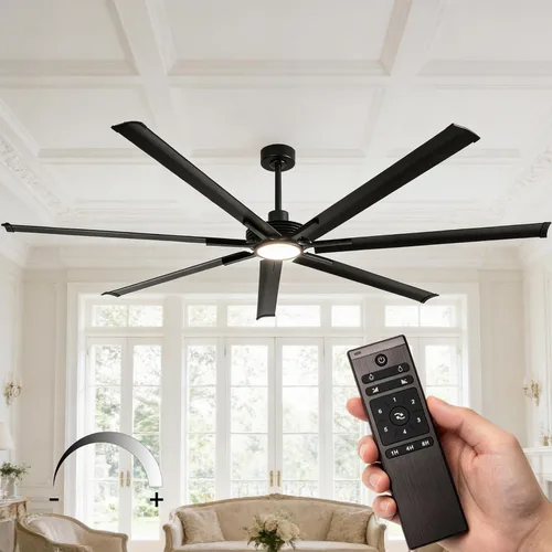 Vista 13 de Ventilador de techo de 72 pulgadas sin luz, ventilador de techo Modren con control remoto